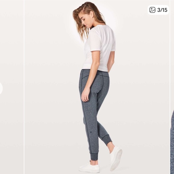 Lululemon Cool & Collected Jogger *28” Heathered Speckled True Navy size 8 - Picture 3 of 15